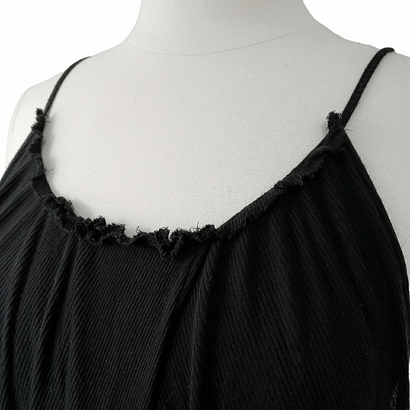 Urban Outfitters x Silence + Noise | Overlap Split Drape Top | Black | Small - Picture 9 of 12